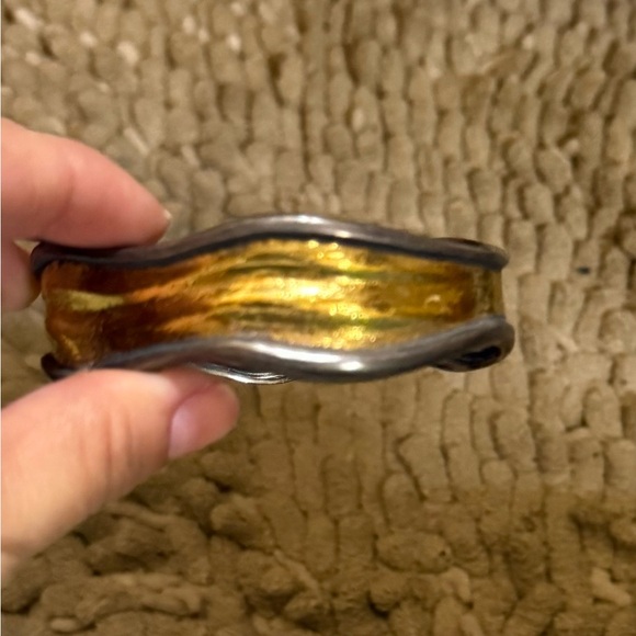Artisan Silver and Gold-Tone Cuff Bracelet - Picture 3 of 3
